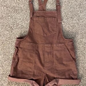 Aerie Women's Brown Denim Overalls